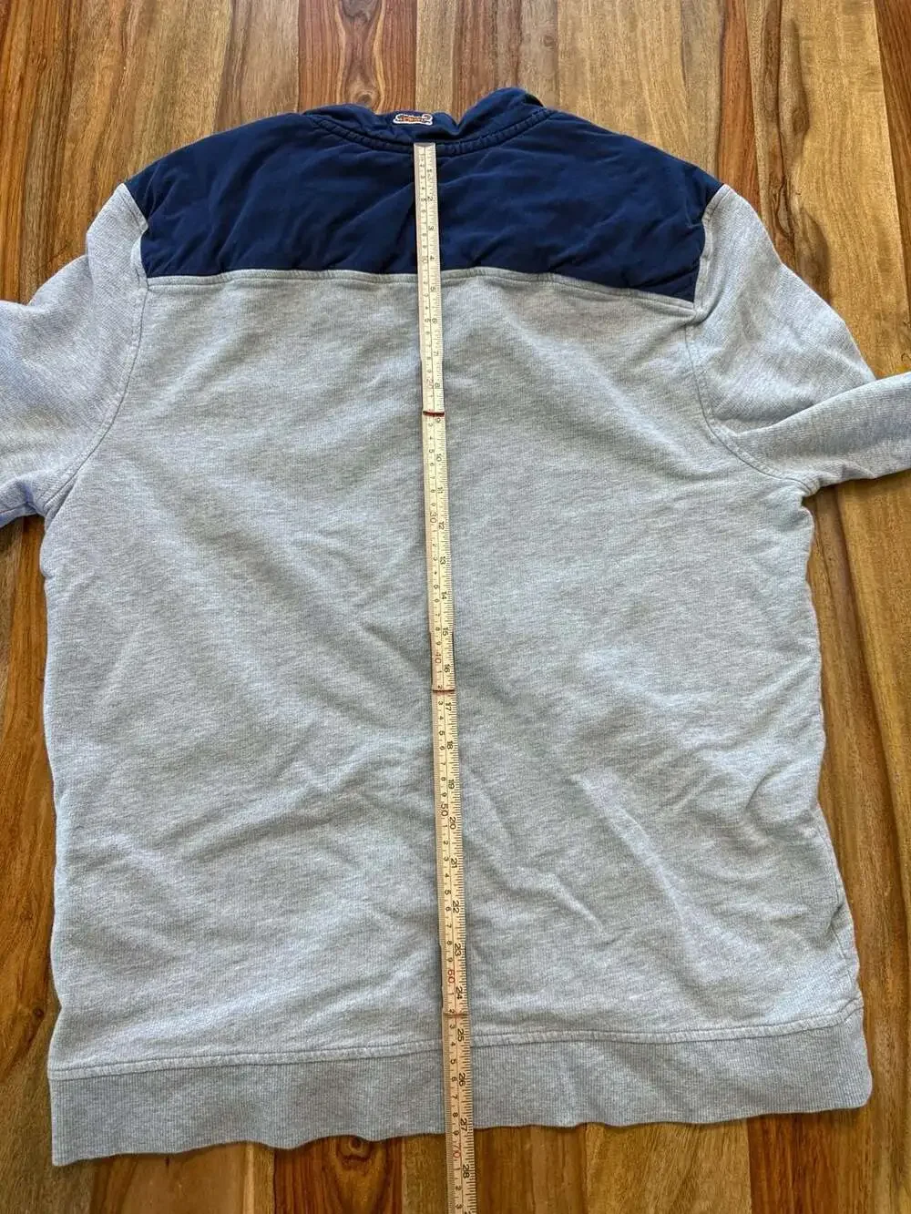 Le Tigre Men's Large Gray Navy Quarter Zip Pullover Sweatshirt